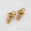PAIR OF BURNISH MAGICAL MUSHROOM 316L SURGICAL STEEL EARRING